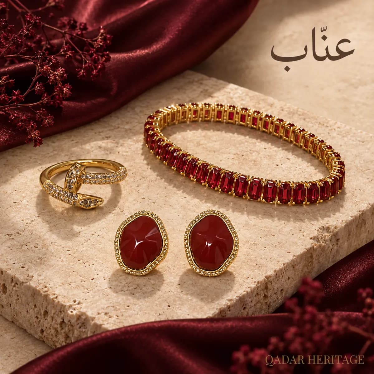 طقم قَدَر نار الغروب المذهب - Slide 1
